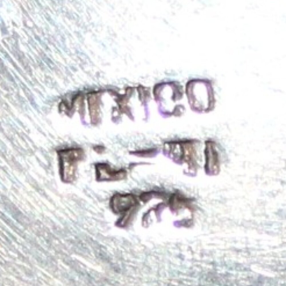 Vintage Sterling Silver Taxco Mexico Blue Stone Southwestern Sllider Penadnt - Picture 4 of 5